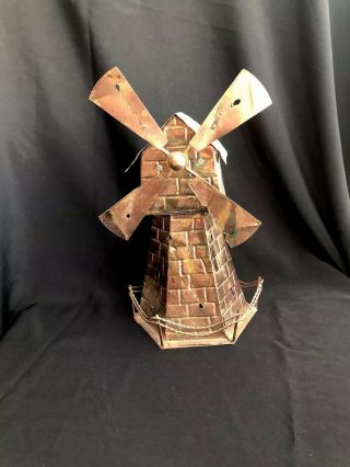 Vintage Copper Wind Up Windmill Music Box