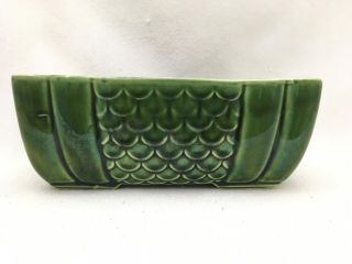 Vintage Green Art Pottery Oblong Planter Marked Usa 77