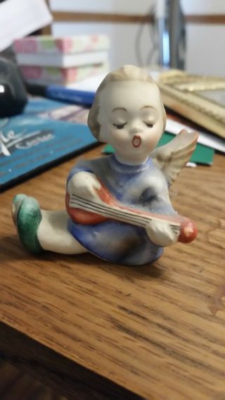 Hummel Goebel Angel Singing Lute Candle Holder Figurine Collectible