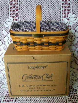 Longaberger Cc J.  W.  Miniature 2003 Easter Basket Combo W /coa And Box