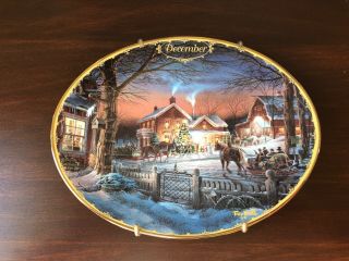 Seasons To Remember December Trimming The Tree By Terry Redlin Plate With Hanger