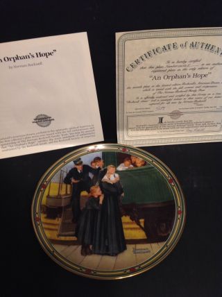 Bradford Exchange Knowles Norman Rockwell An Orphans Hope Collectors Plate
