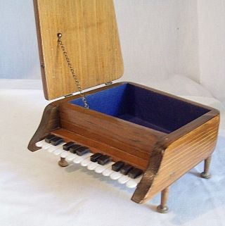 Vintage Wooden Baby Grand Piano Jewelry Box Trinket box 3