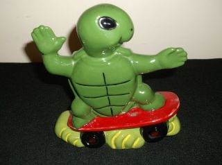 Vintage Ceramic Turtle On A Skateboard