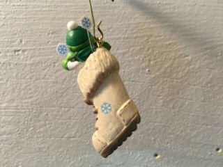 2010 Hallmark Keepsake Miniature Christmas Ornament So Cute in a Boot Snowman 3