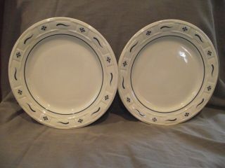 Set Of 2 Longaberger Woven Traditions Classic Blue Dinner Plates