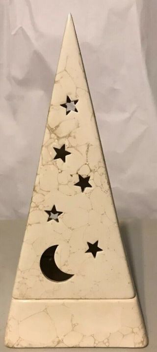 Partylite Pyramid Galaxy Tea Light Candle Holder Moon And Stars Retired 2 Piece