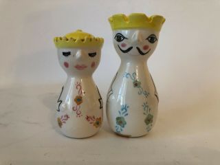 Vintage Man And Woman Nesting Doll Salt & Pepper Shakers