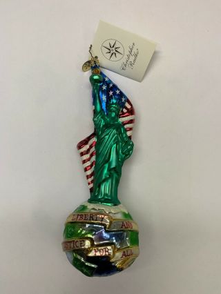 Christopher Radko Liberty Above All Statue Of Liberty Glass Ornament