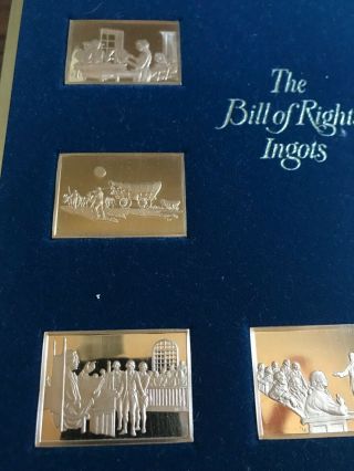 1975 Franklin Bill Of Rights Collector ' s Bronze Ingots Set Plaque Book 5