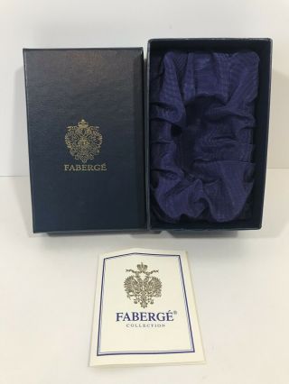 Faberge Blue Presentation Egg Empty Box Only Includes Certificate 5.  5 3.  5 2.  5