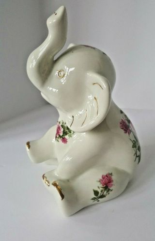 Formalities by Baum Bros.  Porcelain Decorative Floral Elephant Gold Trim 3