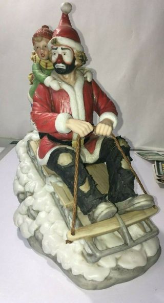 Flambro Emmett Kelly Jr.  Figurine - Spirit Of Christmas Viii No Box Or Base
