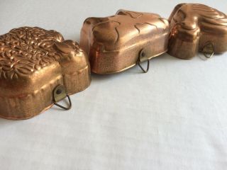 Vintage Set of 3 Avon Farmyard Friends Copper Molds Rooster Sheep Pig 4