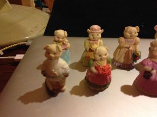 Fourteen (14) J C Miniature Pig Figurines 2