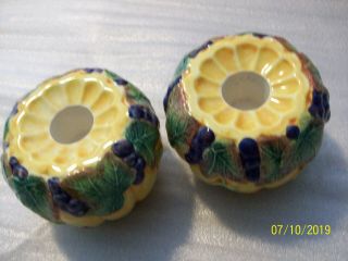 Fitz And Floyd Harvest Banquet Pumpkin Candle Holders 3 1/2 In By 2 1/2 In - Euc
