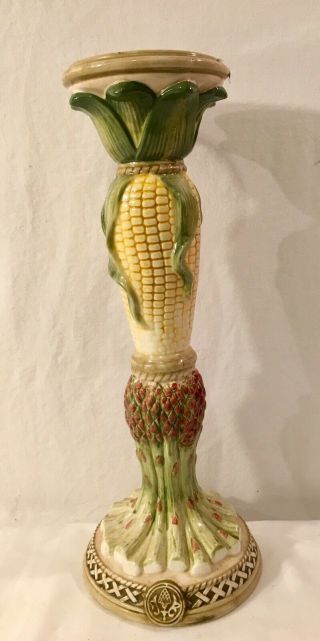 Fitz And Floyd Giardino Candle Stick Corn Harvest Thanksgiving Candlestick