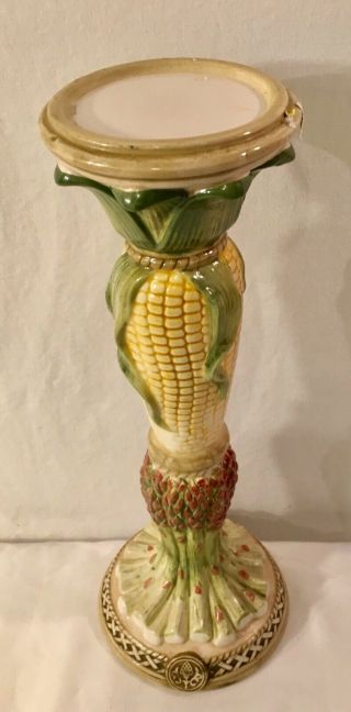 Fitz And Floyd Giardino Candle Stick Corn Harvest Thanksgiving Candlestick 2