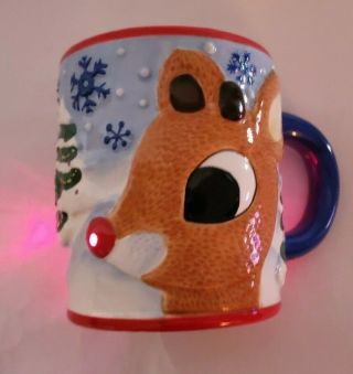 Rudolph The Red - Nosed Reindeer Musical Light Up Coffee Mug Christmas Tea Cup