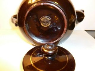 Vintage Hand Painted Brown Betty Redware Ceramic Tea Pot 1293 England 4