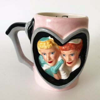 I Love Lucy Friends Forever Lucy And Ethel Ceramic Coffee Mug Pink Vandor 1996