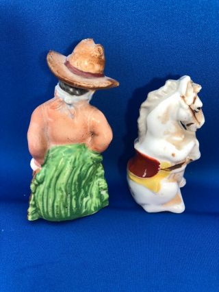 Vintage Cowboy and His Horse Salt and Pepper Shakers - JAPAN 3