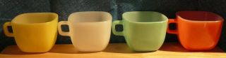 4 Vintage Glasbake Lipton Soup Mugs Cups