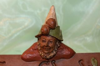Tom Clark ' s Creations Gnome Sculpture Display Sign/Plaque Artist Signature 46 2
