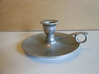 Vintage Carson Pewter Candle Holder With Finger Handle