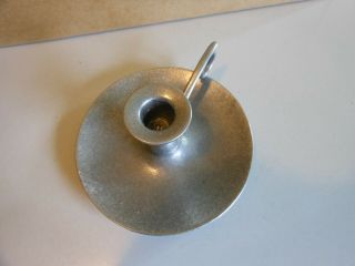 Vintage Carson Pewter Candle Holder with Finger Handle 4