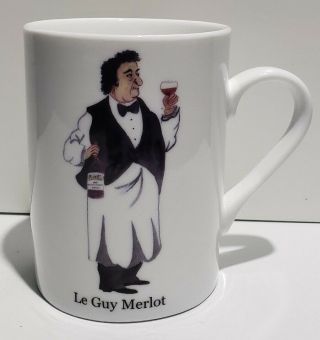 Guy Buffet Waiter Le Guy Merlot Porcelain Coffee Mug
