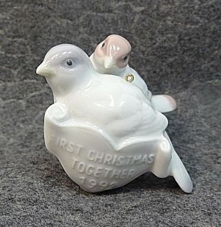 1992 Lladro Christmas Ornament Our First Christmas Together Love Birds Retired