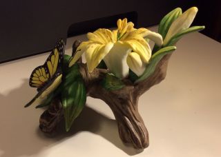 Seymour Mann Butterfly & Flower Porcelain Figurine Signed By Bernini TM 8