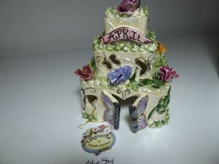 Heather Goldminc Blue Sky Clayworks April Birthday Cake House With Tag