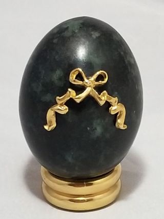 Franklin Collectors Treasury Of Eggs Green Marble Egg