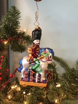 Christopher Radko Carousel Nutcracker On A Horse On Wheels 6” Christmas Ornament