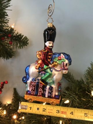 Christopher Radko Carousel Nutcracker on a Horse on Wheels 6” Christmas Ornament 7