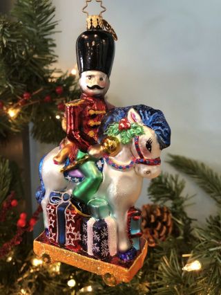 Christopher Radko Carousel Nutcracker on a Horse on Wheels 6” Christmas Ornament 8