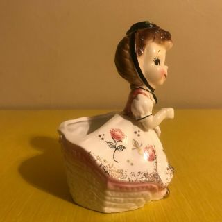 Vintage Ceramic Bloomer Girl Planter Unmarked Kitschy Southern Belle 2