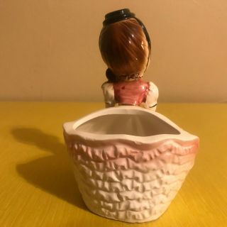 Vintage Ceramic Bloomer Girl Planter Unmarked Kitschy Southern Belle 3