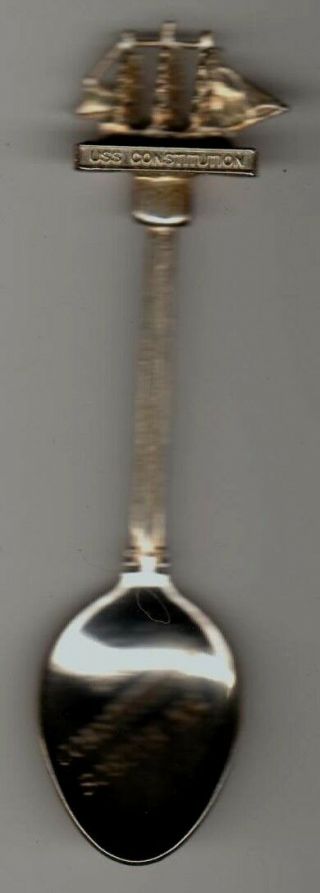 Uss Constitution Boston Ma Silverplated Souvenir Spoon Wapw Ship 3d 