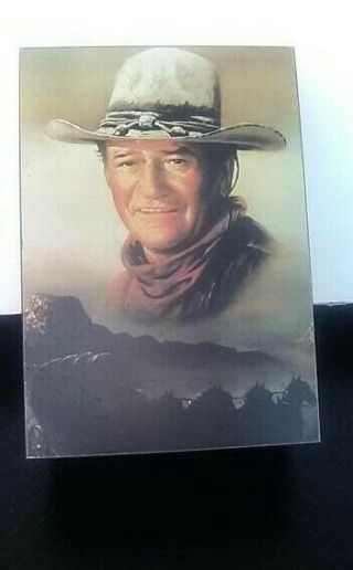 Cedar Trinket Box With Picture Of John Wayne On Lid