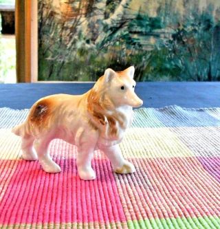 Ceramic Collie Dog Figurine 4 1/4 " Made In Japan
