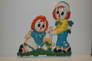 Vintage 1977 Bobbs - Merrill Raggedy Ann And Andy Wall Hanging