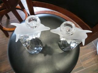 Lenox Dalphin Lead Crystal Candle Holders Candlesticks 3