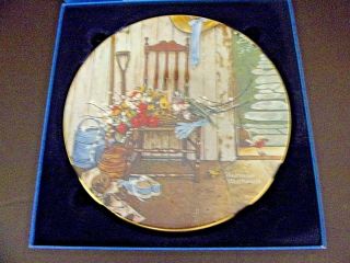 " Spring Flowers " Limited Edition Norman Rockwell Plate (cat.  14b037)