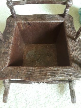 Home Interiors Small Planter or Doll Rocking Chair Brown 2