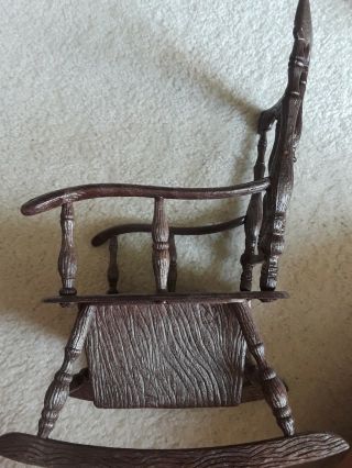 Home Interiors Small Planter or Doll Rocking Chair Brown 3