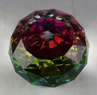 Swarovski Vitrail Rainbow Glass Geodesic Paperweight