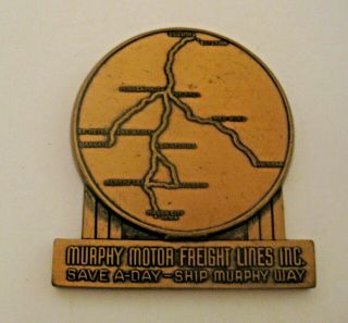 Vintage Murphy Motor Freight Lines Advertising Solid Brass Desk Top Paperweight